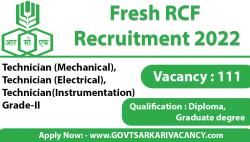Fresh RCF Recruitment 2022 published Notification for 111 post, salary will be Rs 60,000; details here