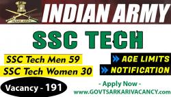 Indian Army SSC Recruitment 2022 – Apply for 59th Men/30th Women SSC (Tech) Course